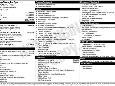 Used 2016 Jeep Wrangler Sport w/ Quick Order Package 23S image 9