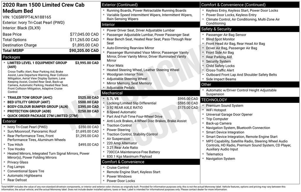 Used 2020 RAM 1500 Limited AWD/4WD image 15