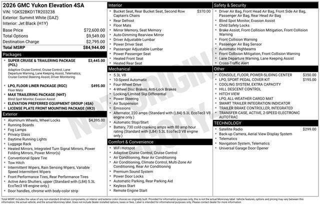 New 2026 GMC Yukon Elevation AWD/4WD image 10