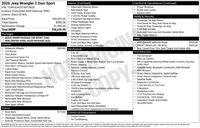 New 2026 Jeep Wrangler Sport AWD/4WD image 25