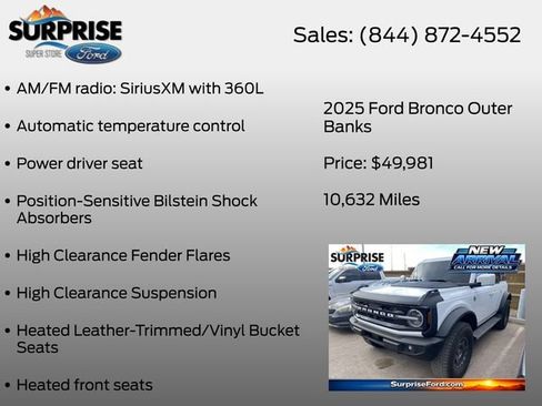 Used 2025 Ford Bronco Outer Banks w/ Sasquatch Package AWD/4WD image 16