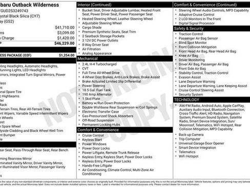 Certified 2025 Subaru Outback Wilderness w/ Wilderness Package AWD/4WD image 50