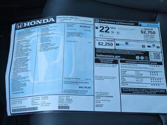 New 2026 Honda Pilot EX-L image 18
