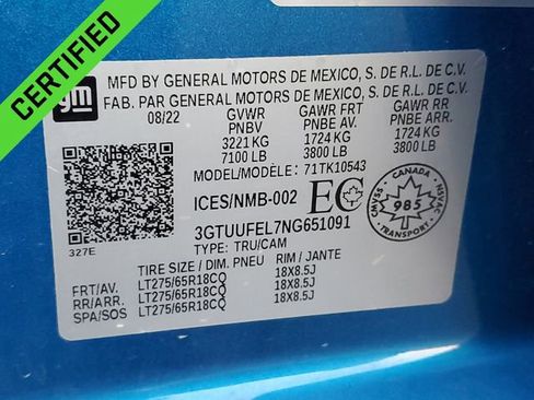 Certified 2022 GMC Sierra 1500 AT4X image 35