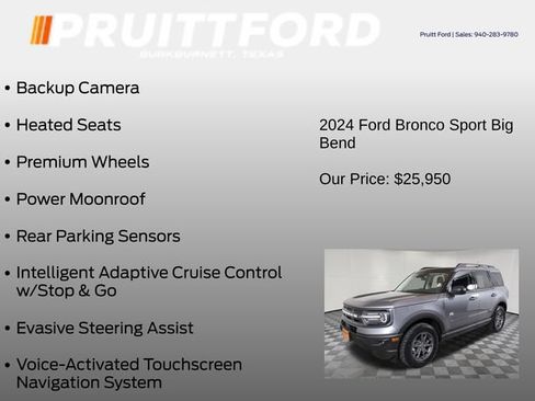 Used 2024 Ford Bronco Sport Big Bend w/ Convenience Package AWD/4WD image 13