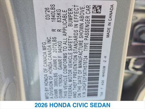 Certified 2026 Honda Civic Sport image 26