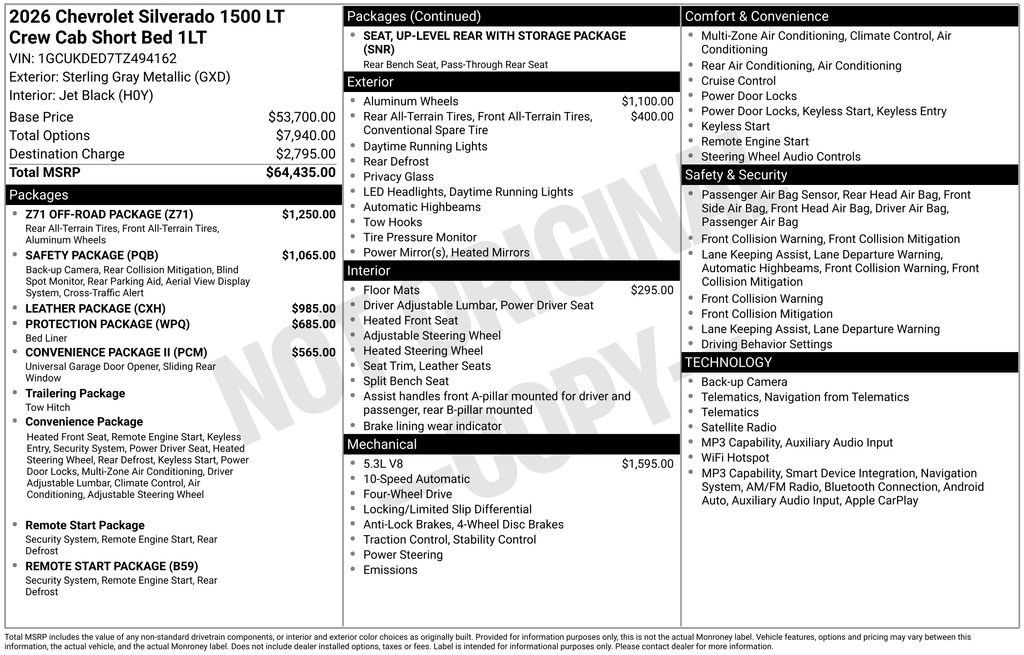 New 2026 Chevrolet Silverado 1500 LT w/ Z71 Off-Road Package AWD/4WD image 26