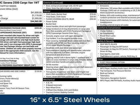 Used 2025 GMC Savana 2500 w/ Driver Convenience Package RWD image 14