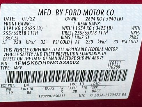 Certified 2022 Ford Explorer XLT image 59