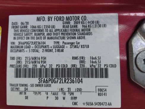 Used 2020 Ford Fusion S FWD image 33