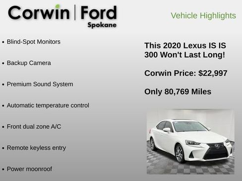 Used 2020 Lexus IS 300 w/ Accessory Package 2 RWD image 6