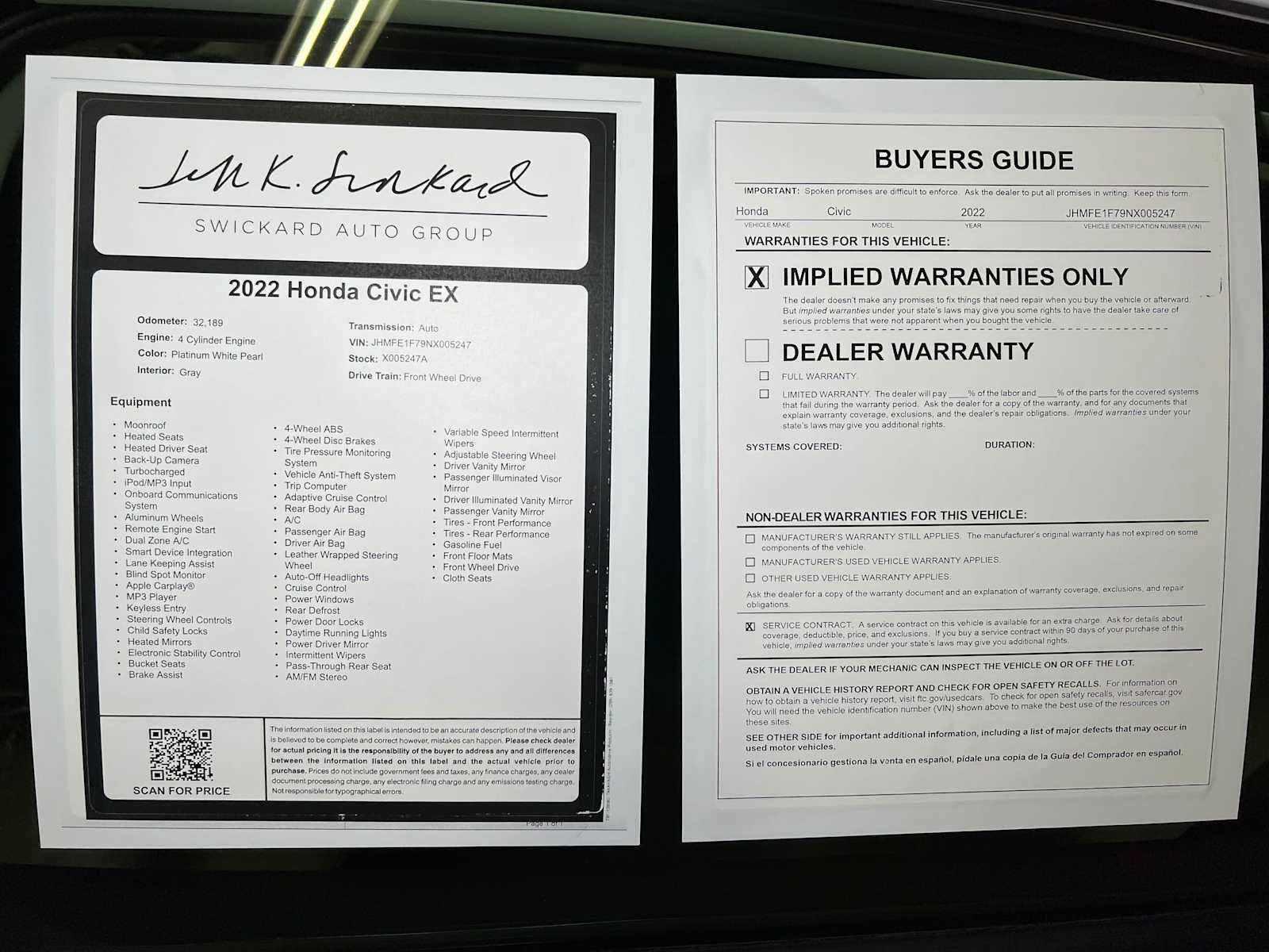Used 2022 Honda Civic EX image 39