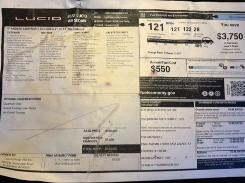 Used 2022 Lucid Air Grand Touring image 2