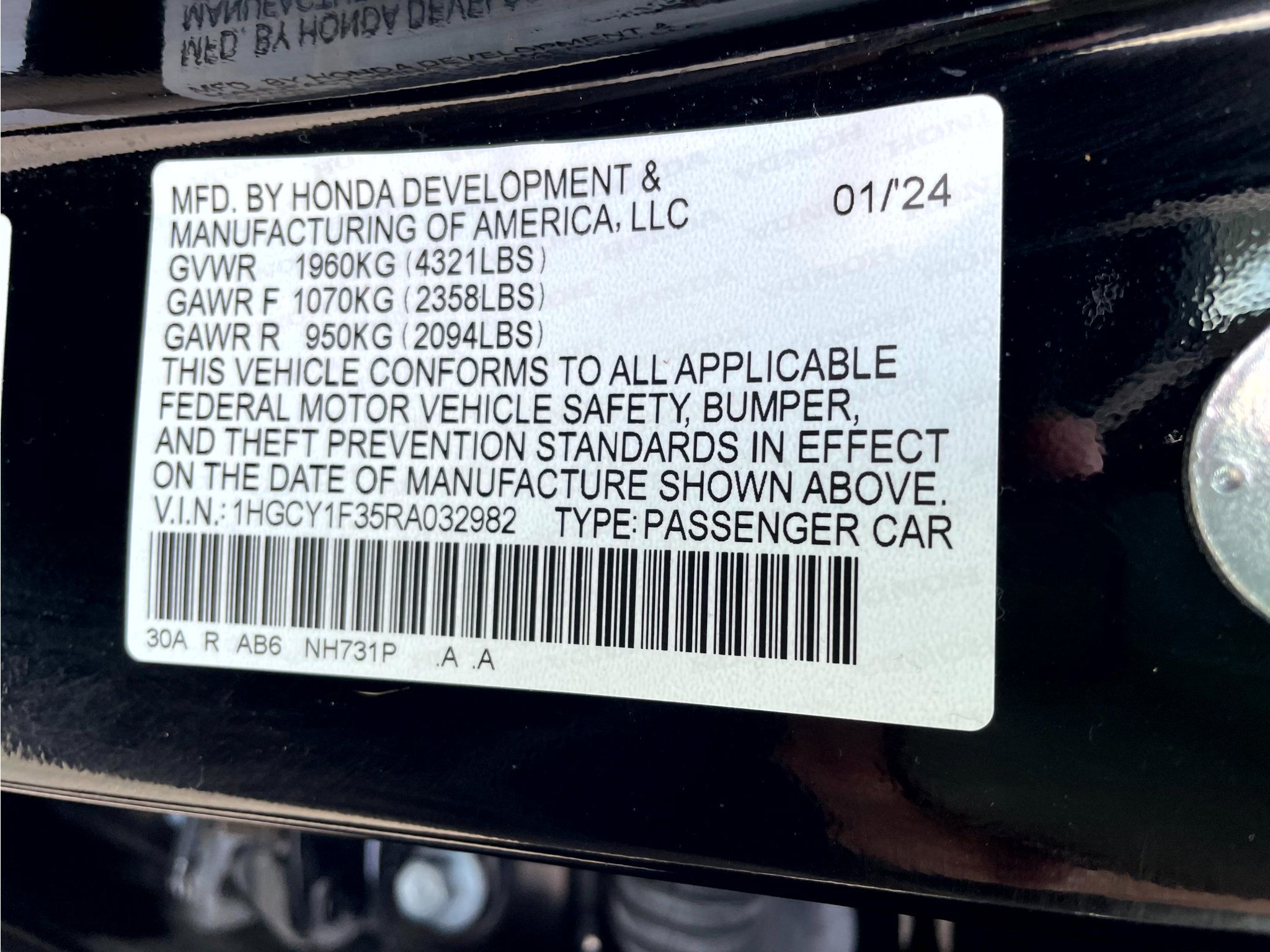 Certified 2024 Honda Accord EX image 22