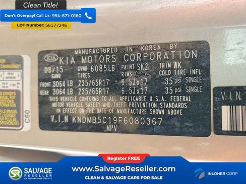 Used 2015 Kia Sedona LX FWD image 17