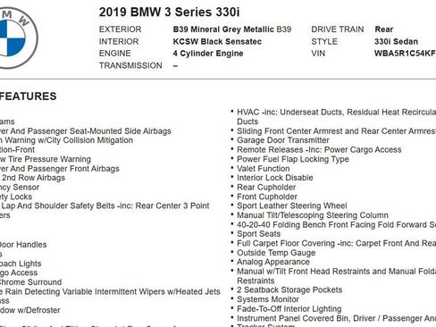 Used 2019 BMW 330i Sedan w/ Driving Assistance Package image 14