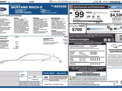 Used 2023 Ford Mustang Mach-E Premium w/ Mustang Nite Pony Package RWD image 3