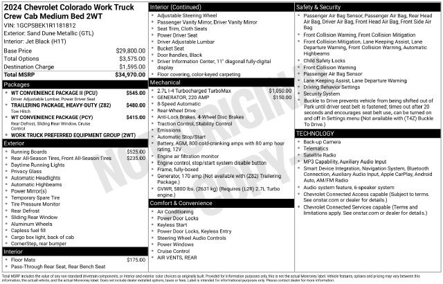 Used 2024 Chevrolet Colorado W/T w/ WT Convenience Package II RWD image 32