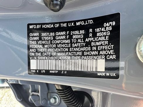 Used 2019 Honda Civic Sport Touring image 42