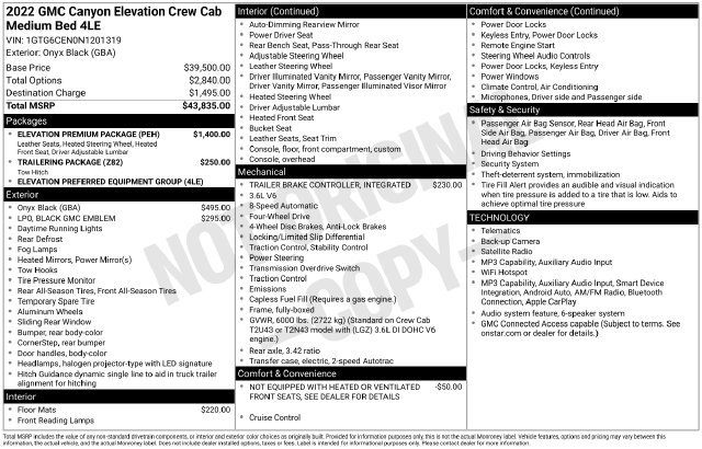 Used 2022 GMC Canyon Elevation w/ Elevation Premium Package AWD/4WD image 27