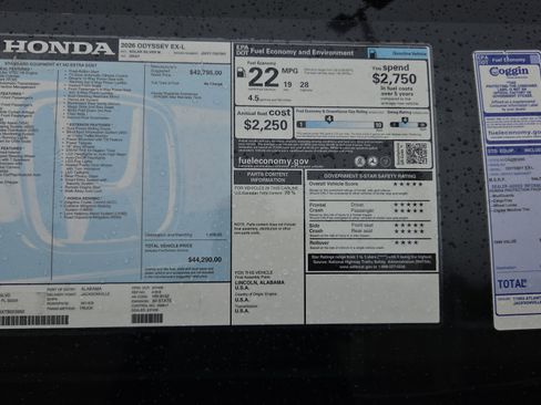 New 2026 Honda Odyssey EX-L image 15