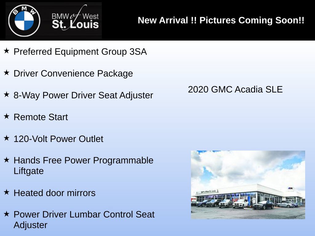 Used 2020 GMC Acadia SLE w/ Driver Convenience Package FWD image 3