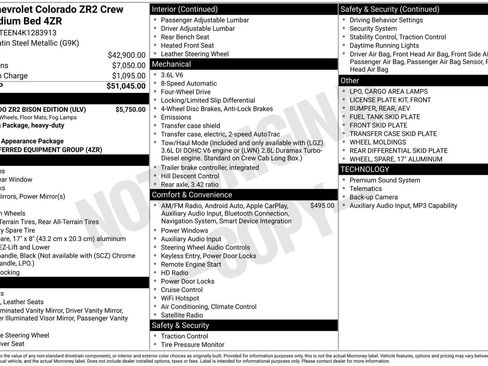 Used 2019 Chevrolet Colorado ZR2 w/ Colorado ZR2 Bison Edition AWD/4WD image 7