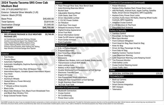 Certified 2024 Toyota Tacoma SR5 AWD/4WD image 2