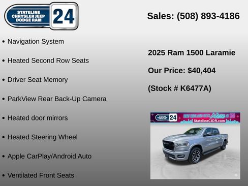 Used 2025 RAM 1500 Laramie w/ Sport Appearance Package AWD/4WD image 6