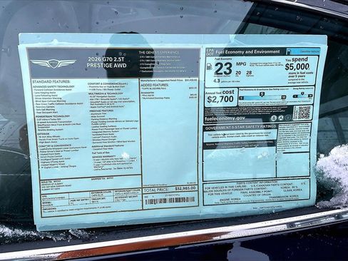 New 2026 Genesis G70 2.5T Prestige image 13