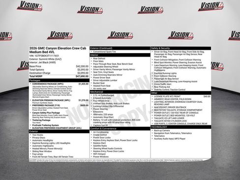 New 2026 GMC Canyon Elevation w/ Convenience Package image 25