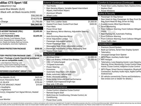 New 2026 Cadillac CT5 Sport w/ LPO, Blue Accent Package AWD/4WD image 5