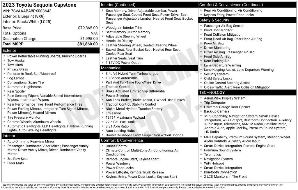 Used 2023 Toyota Sequoia Capstone AWD/4WD image 41