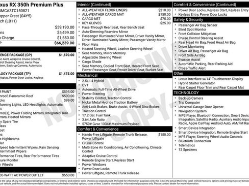 New 2026 Lexus RX 350 w/ Convenience Package AWD/4WD image 4