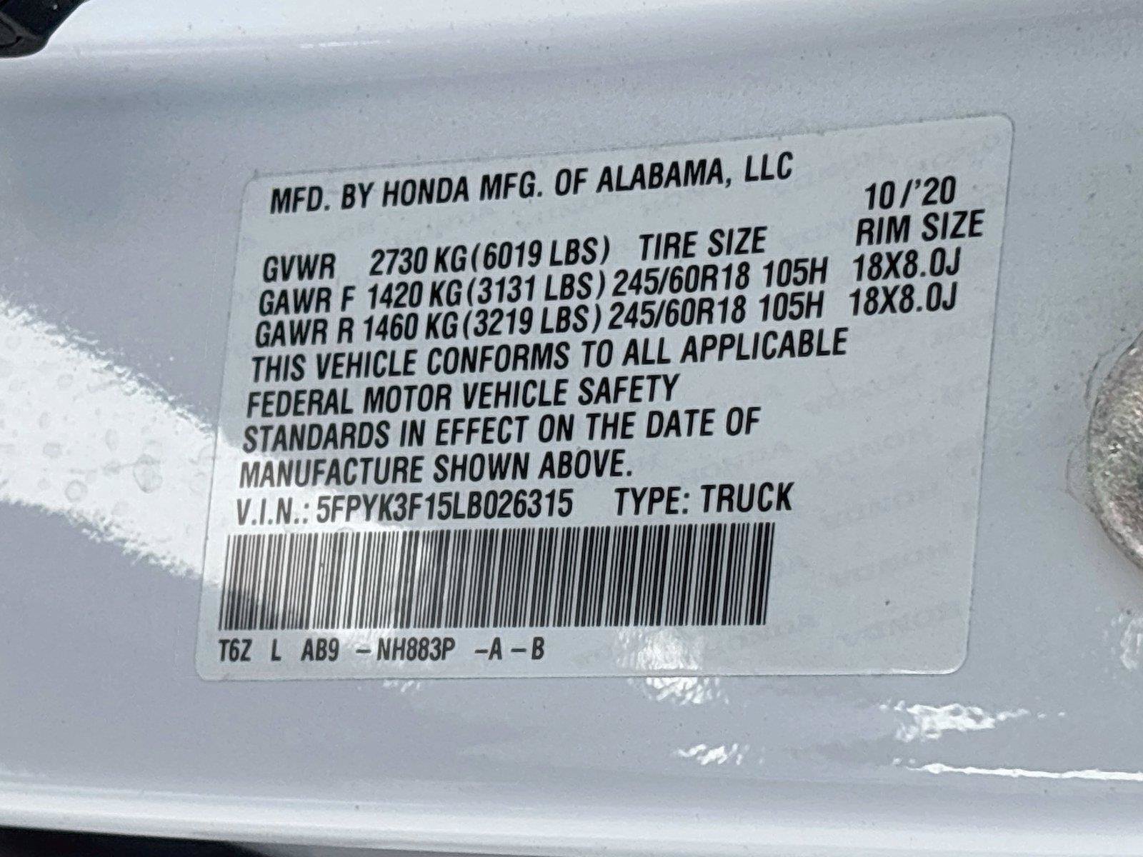 Used 2020 Honda Ridgeline Sport image 30