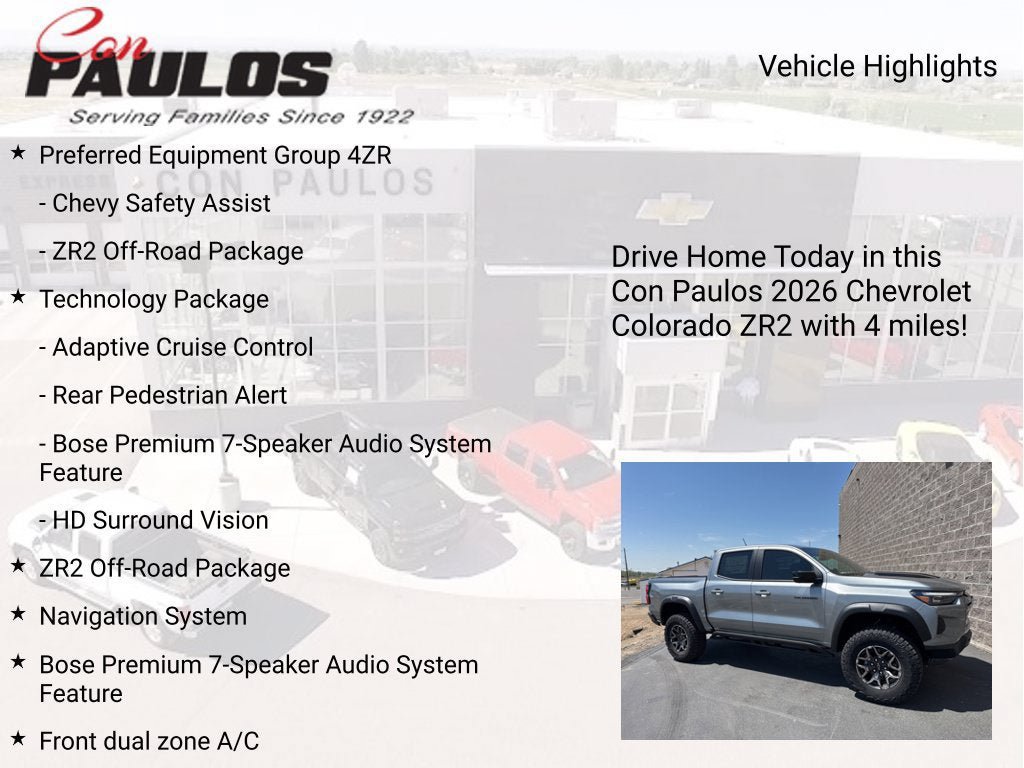 New 2026 Chevrolet Colorado ZR2 w/ Technology Package AWD/4WD image 7