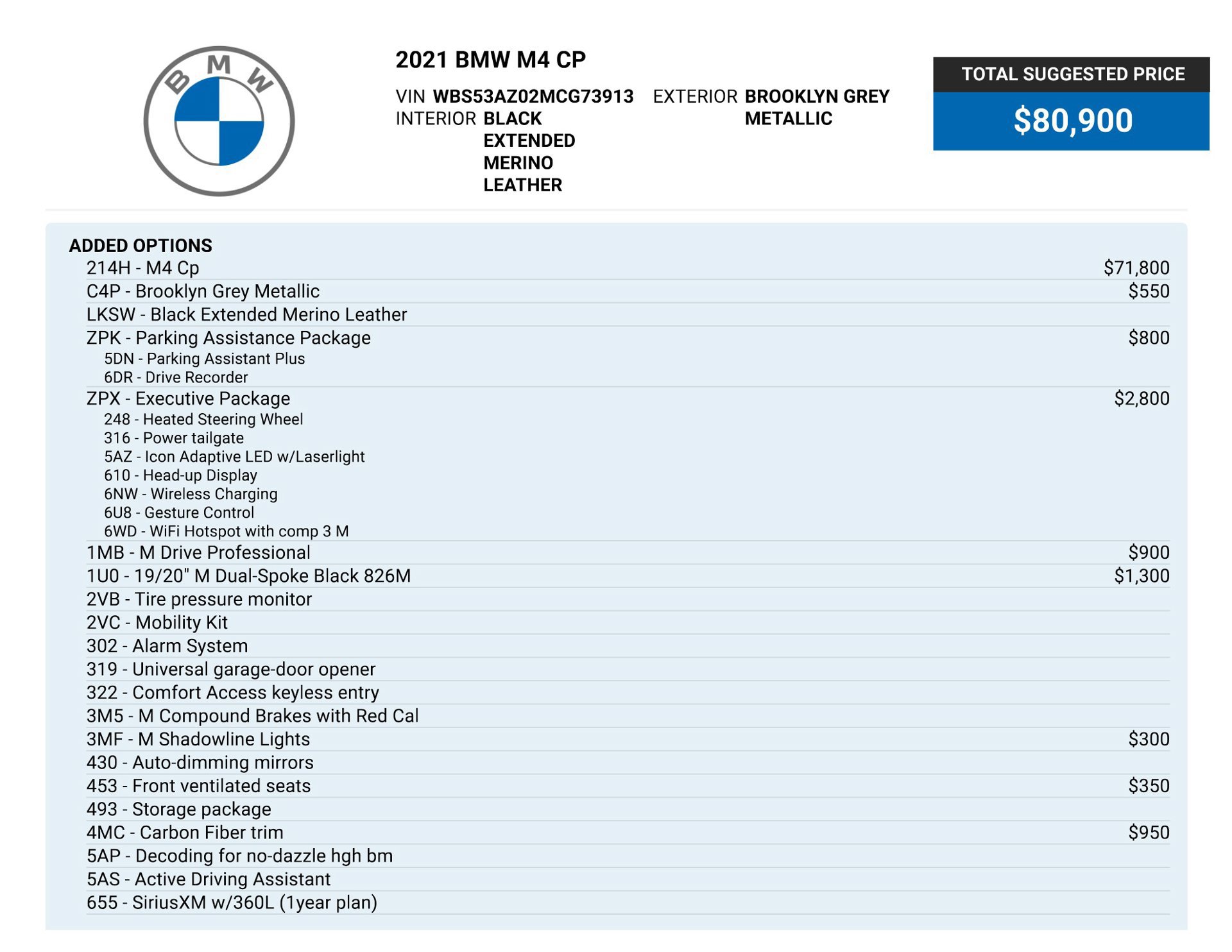 Used 2021 BMW M4 Coupe w/ Executive Package RWD image 82