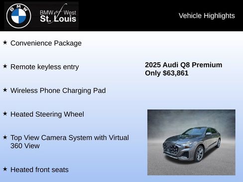 Used 2025 Audi Q8 Premium w/ Convenience Package AWD/4WD image 8