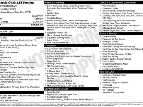 New 2026 Genesis GV80 3.5T Prestige AWD/4WD image 2