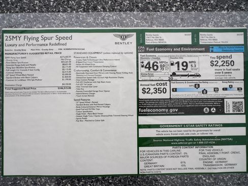Used 2025 Bentley Flying Spur Plug-In Hybrid AWD/4WD image 50