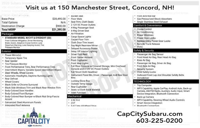 Used 2020 Subaru Impreza 2.0i AWD/4WD image 1