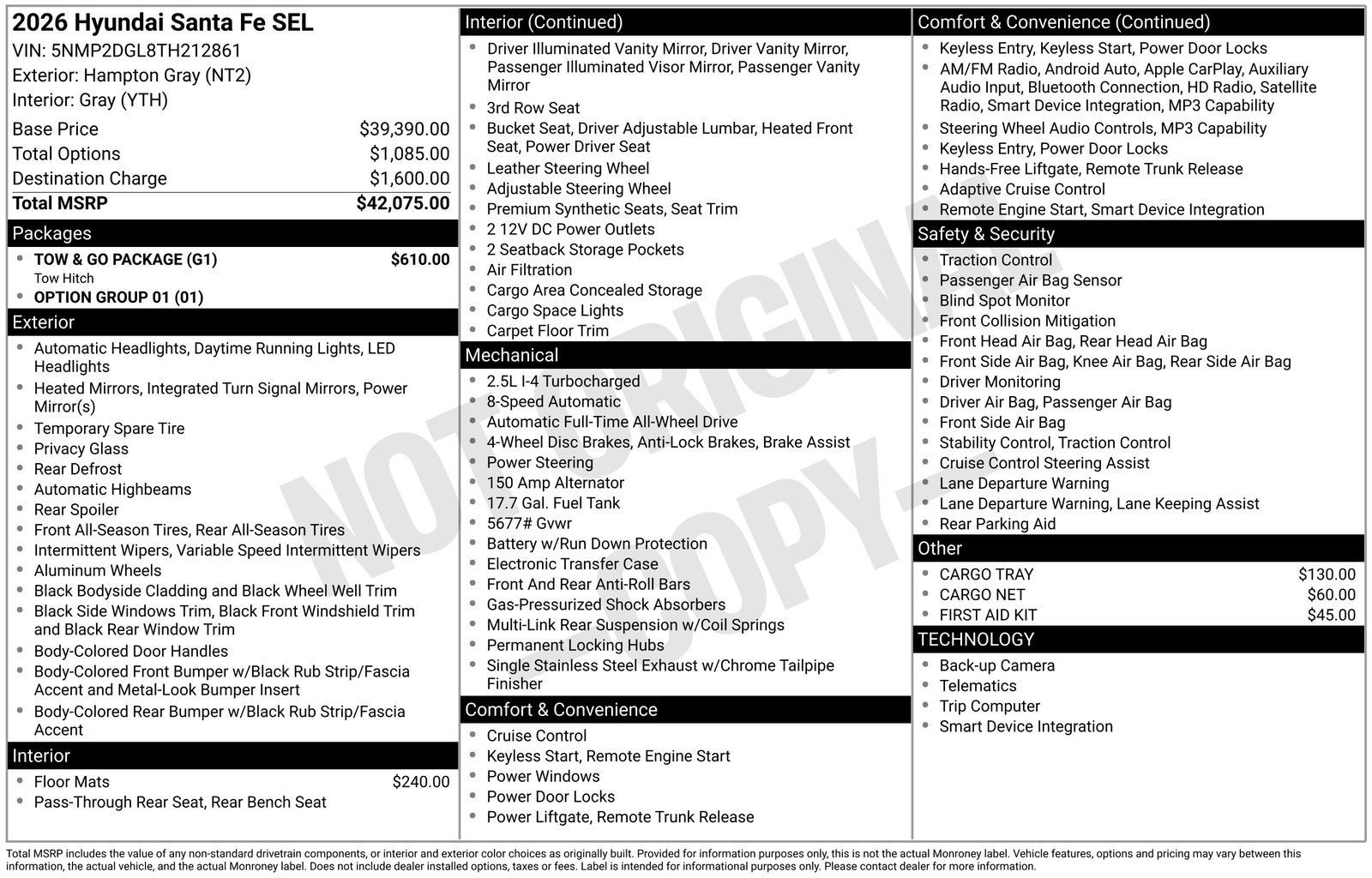 New 2026 Hyundai Santa Fe SEL w/ Tow & Go Package AWD/4WD image 20
