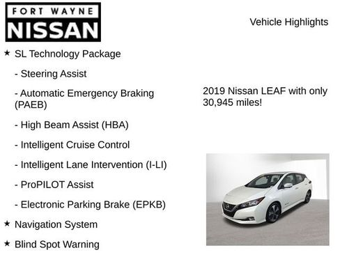Used 2019 Nissan Leaf SL w/ SL Technology Package image 7