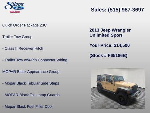 Used 2013 Jeep Wrangler Unlimited Sport w/ Mopar Black Appearance Group AWD/4WD image 8