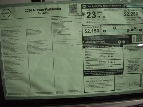 New 2026 Nissan Pathfinder SV AWD/4WD image 50