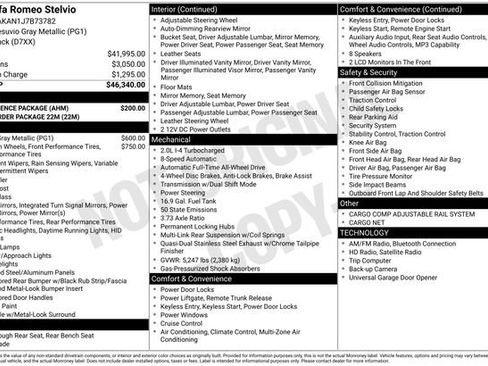 Used 2018 Alfa Romeo Stelvio Base w/ Convenience Package image 7