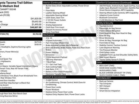 Certified 2023 Toyota Tacoma 4x4 Double Cab w/ Trail Edition image 32