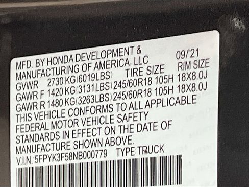 Used 2022 Honda Ridgeline RTL image 30