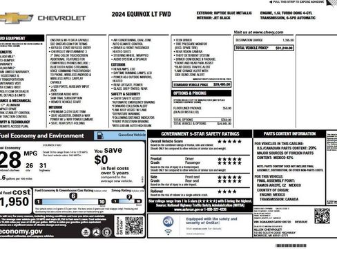 Used 2024 Chevrolet Equinox LT w/ LPO, Floor Liner Package FWD image 6