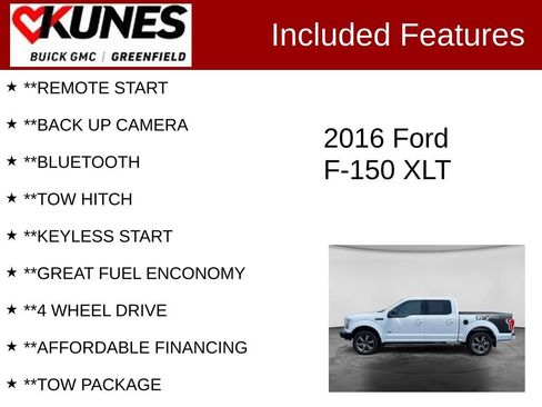 Used 2016 Ford F150 XLT w/ Equipment Group 302A Luxury AWD/4WD image 2